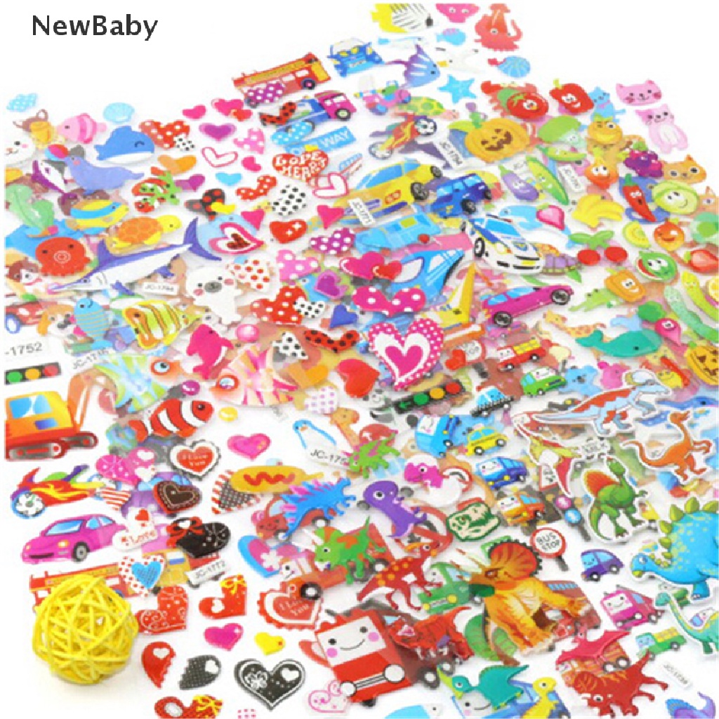 5 Lembar Stiker Bubble Puffy Motif Kartun Lucu Untuk Scrapbookhadiah Anak