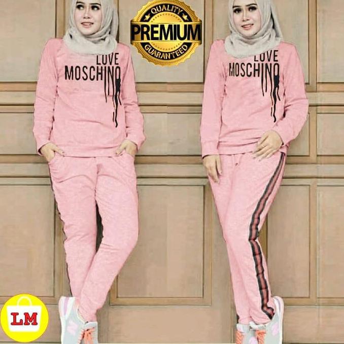 PRODUK TERBARU LM 001 BAJU SETELAN WANITA / BAJU TRAINING SET / IMPORT QUALITY BAHAN HALUS