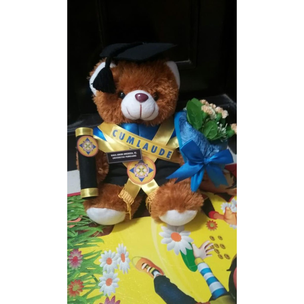 Boneka Wisuda Teddy Bear Lengkap Kado Romantis Couple Graduation
