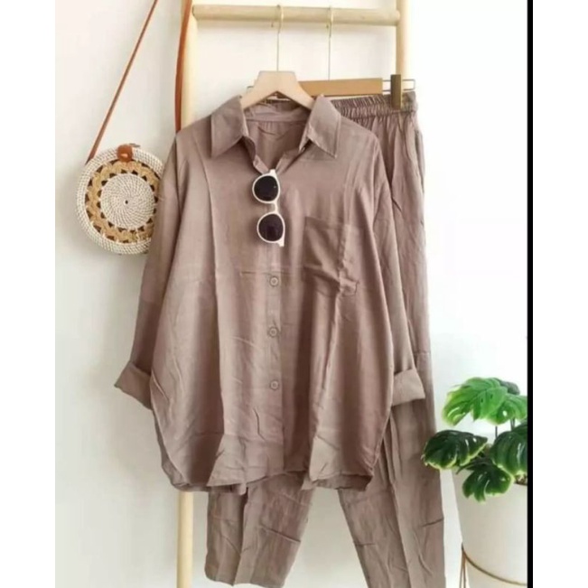 SETELAN ANDIN POLOS LENGAN PANJANG RAYON // ANDIN SET POLOS RAYON // SETELAN WANITA TERBARU 2021 AND