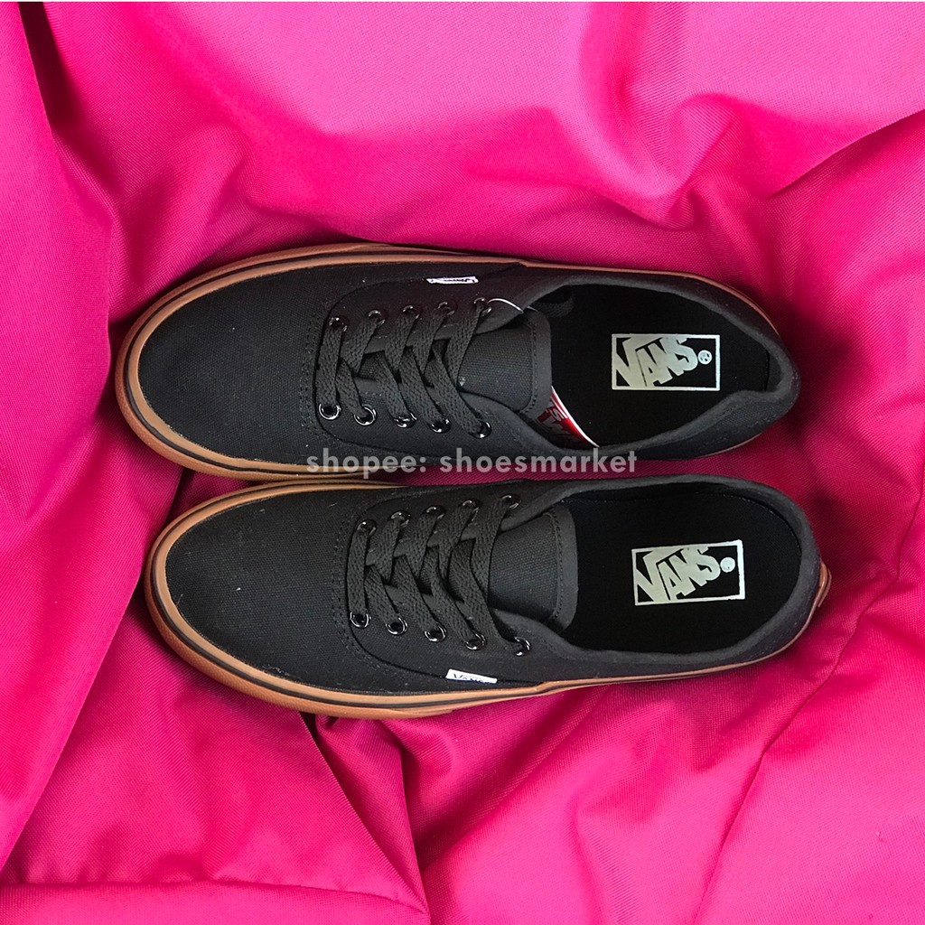 OBRAL SEPATU VANS AUTHENTIC BLACK GUM LIST HITAM