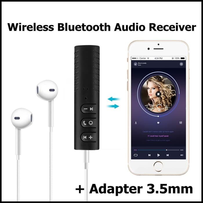 EASYIDEA Wireless Bluetooth Audio Receiver Adapter 3.5mm BT 450 Black