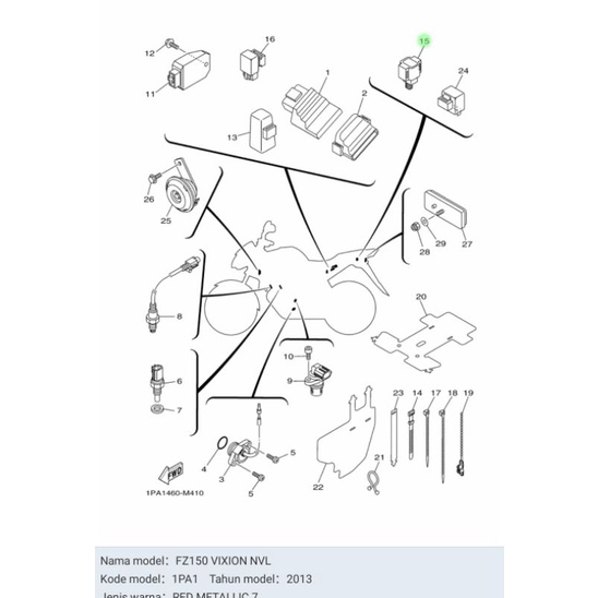 SENSOR LEAN ANGLE ANGEL KEMIRINGAN VIXION NVL MX KING ASLI ORI YAMAHA 1PA H2576 00