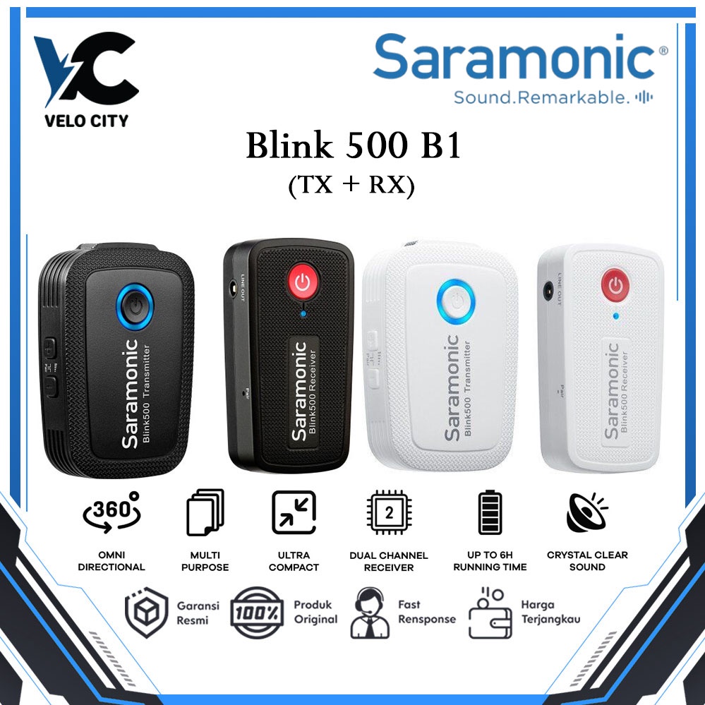 Saramonic Microphone Blink 500 B1 ( TX+RX ) Wireless Mic Vlog Clip On