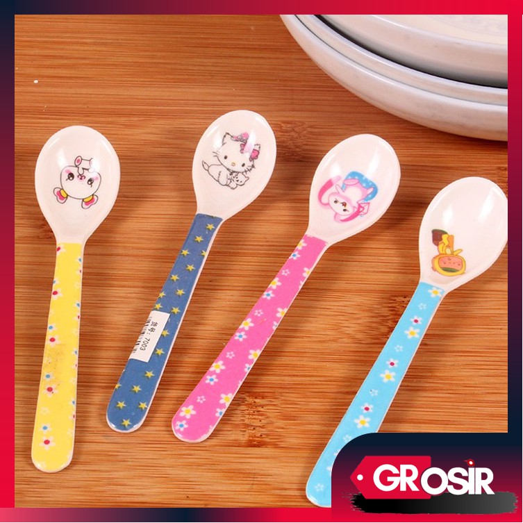 Grosir - H868 Sendok Makan Bayi / Sendok Mini Desain Kartun / Sendok Lucu Imut / Sendok Kecil