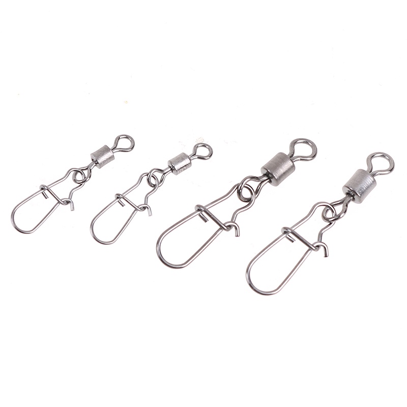 (LUCKID) 200pcs Kili-Kili Pancing rolling swivel Bahan stainless Steel