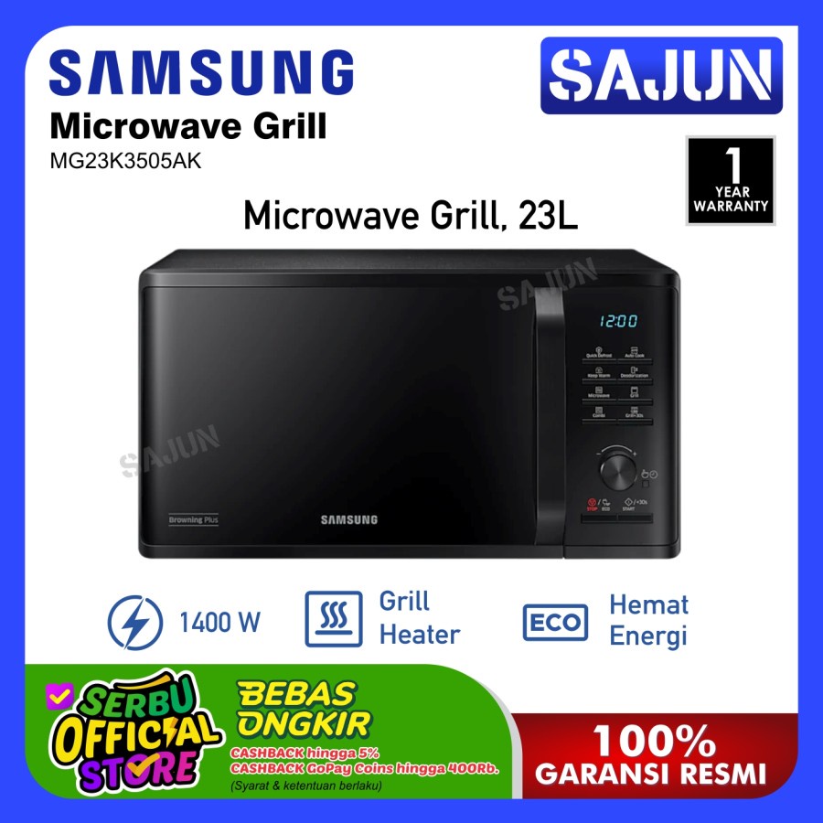 Jual Samsung MG23K3505AK Microwave Grill dengan Browning Plus 23 Liter