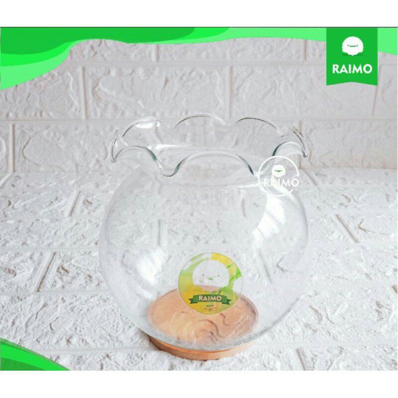 Aquarium Bulat Mini 3.5 Liter Bahan Kaca Fish Bowl