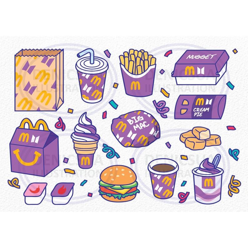 

BTS MEAL sticker pack stiker aesthetic journaling Taehyung Jungkook Butter kpop