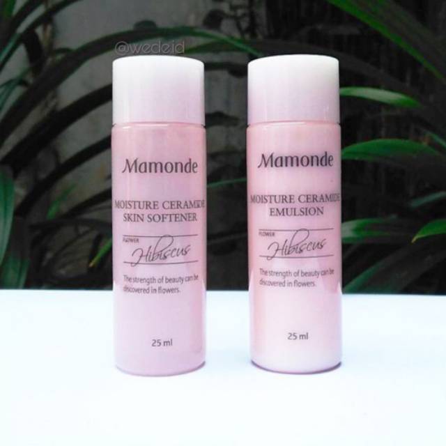 PAKET MAMONDE MOISTURE CERAMIDE FLOWER HIBISCUS ( SKIN SOFTERNER 25ML + EMULSION 25ML)