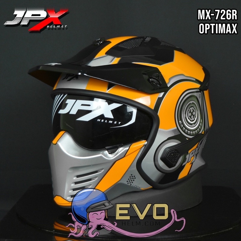 HELM JPX MX 726-R SOLID DOFF (ONGKIR TERMURAH 2KG)