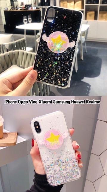 Star Charm Case iPhone Oppo Vivo Xiaomi Samsung S10 lite Note 10 20 2020 A9 A5 V17 A7 A02s Y51 A15