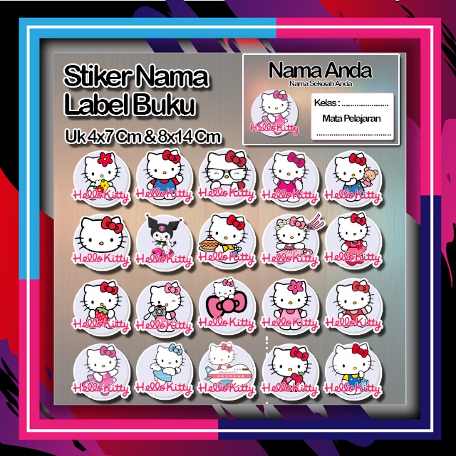 

Stiker hello kitty helo kity kiti animasi kucing lucu cute Karakter Lucu Custom Lebel Nama cromo murah 20 Varian berbeda Octane Pelajaran sekolah No 13