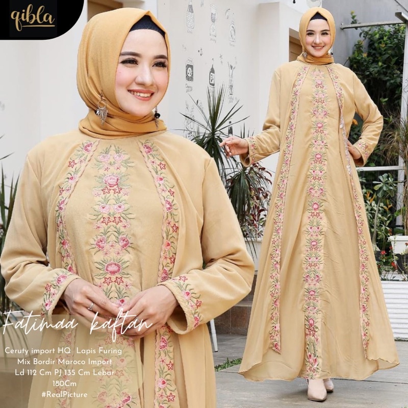 FATIMAA KAFTAN CERUTY IMPORT LAPIS FURING ORI by QIBLA STORE