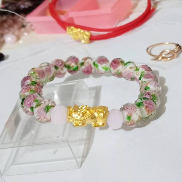 Gelang HongKong Pixiu Naga Baby Dragon Comb. Gelang Glassbead