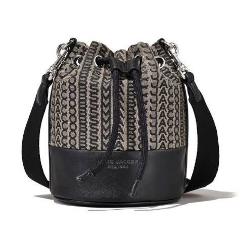 MJ marc jacobs monogram bucket leather canvas