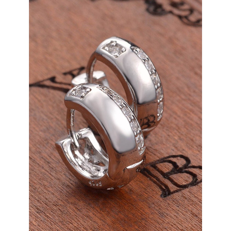 Anting Bulat Sterling Silver 925 Hypoallergenic Untuk Pria / Wanita Hoops
