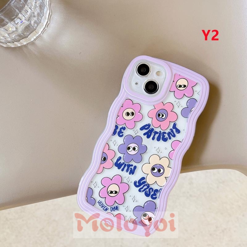 Soft Case TPU Motif Bunga Smiley Face Untuk iPhone 11 13 12 14 Pro MAX 6 7 XR X XS MAX 7 8 6s 14 Plus SE 2020