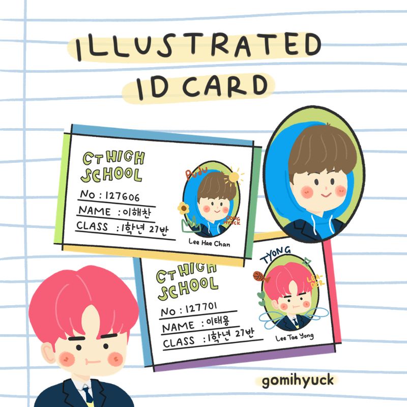 NCT 127 Illustrated ID Card Deco Bookmark Photocard