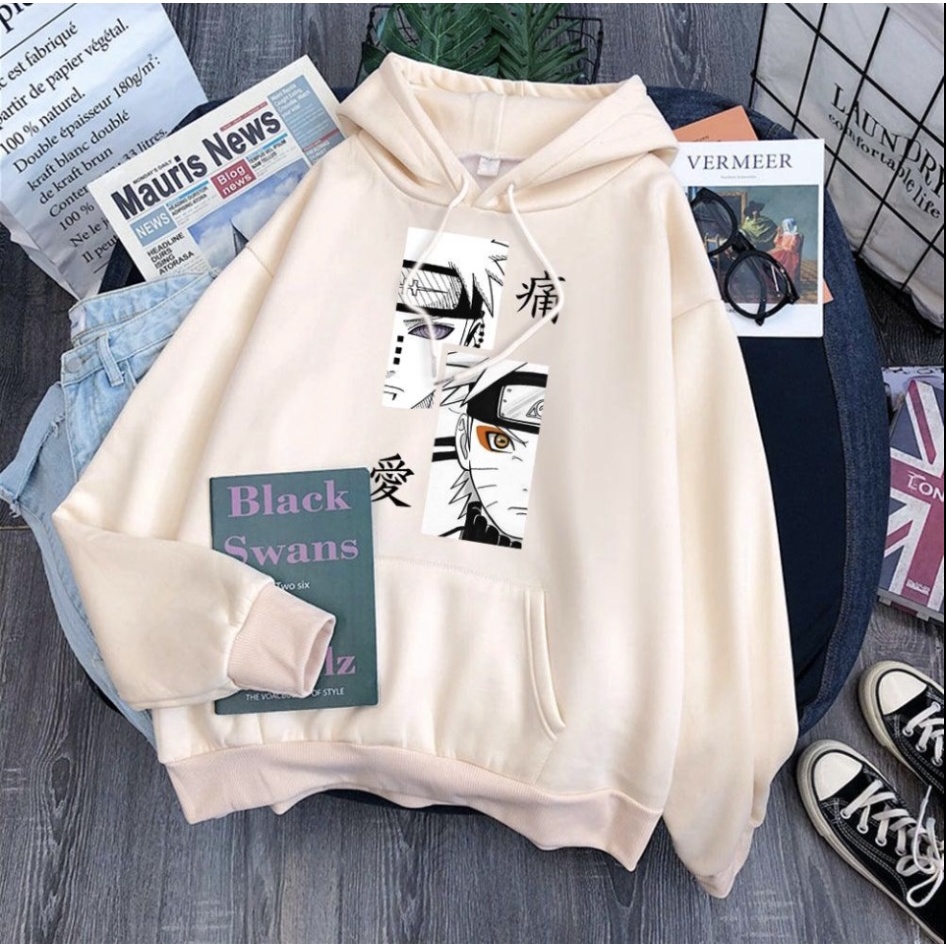 PAIN Naruto  Jumper Hoodie II Sweater Hoodie Anime II Sweter Oblong Topi Sz M - XL ( Pria &amp; Wanita / Anak &amp; Dewasa )