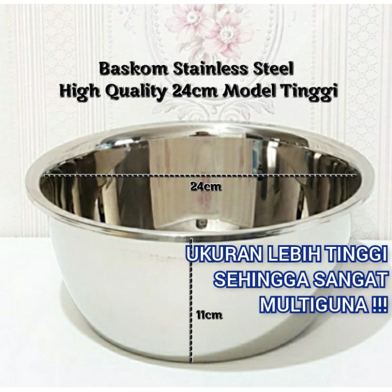 BASKOM STAINLESS STEEL 24 CM KOREA MULTIGUNA GANOM