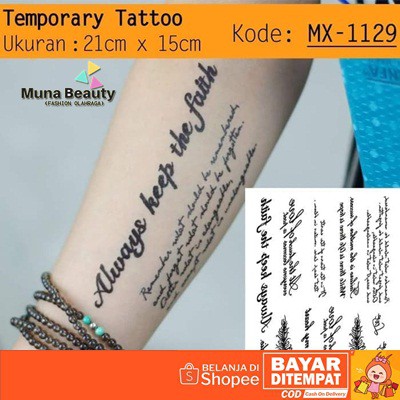 Qc 809 Tato Temporer Sticker Tulisan Word Love Aman Bagus Dan Indah Muna Beauty Shopee Indonesia