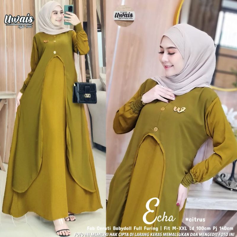 TERBARU DRESS ORI UWAIS/ECHA MAXY ORI UWAIS
