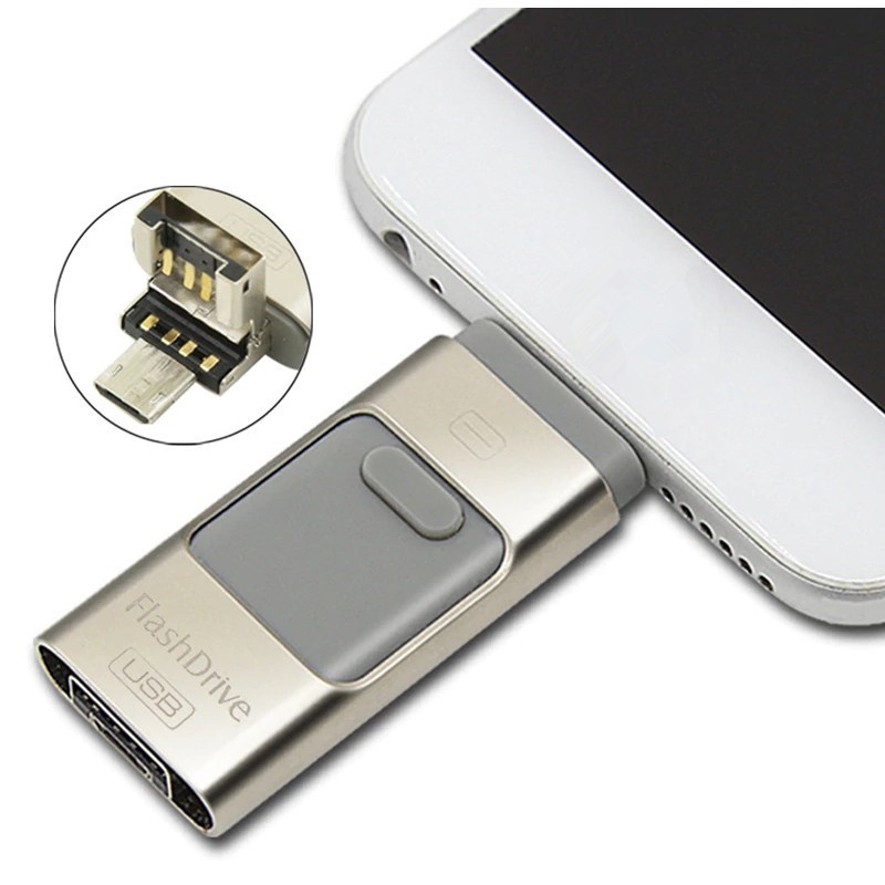 3 in 1 USB Flash Drive Memory Stick Untuk Ponsel 512GB OTG
