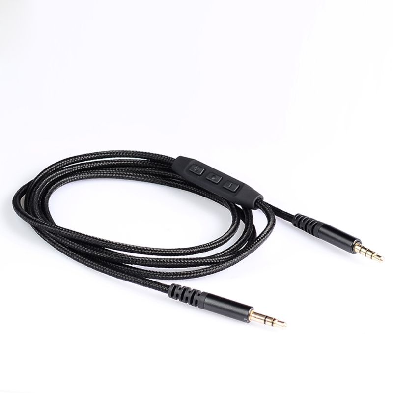 btsg 1.4m Braid 3.5mm to 3.5mm Jack Audio AUX Cable Cord With Mic Volume Control for