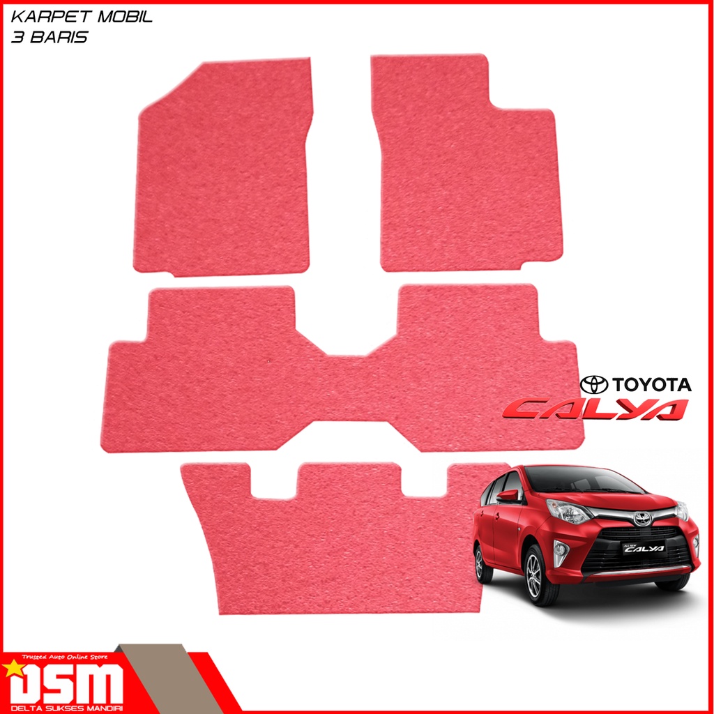 Karpet Mobil Mie Toyota Calya - 3 Baris Tanpa bagasi / Karpet Mie Bihun High Quality / DSM