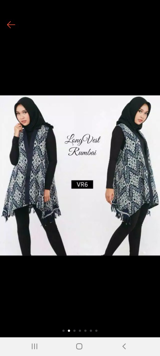Long Vest Rumbai Baju Wanita Tenun Etnik Outer Tanpa Lengan Xxl Jumbo Big Motif Sumba Ntt Toraja