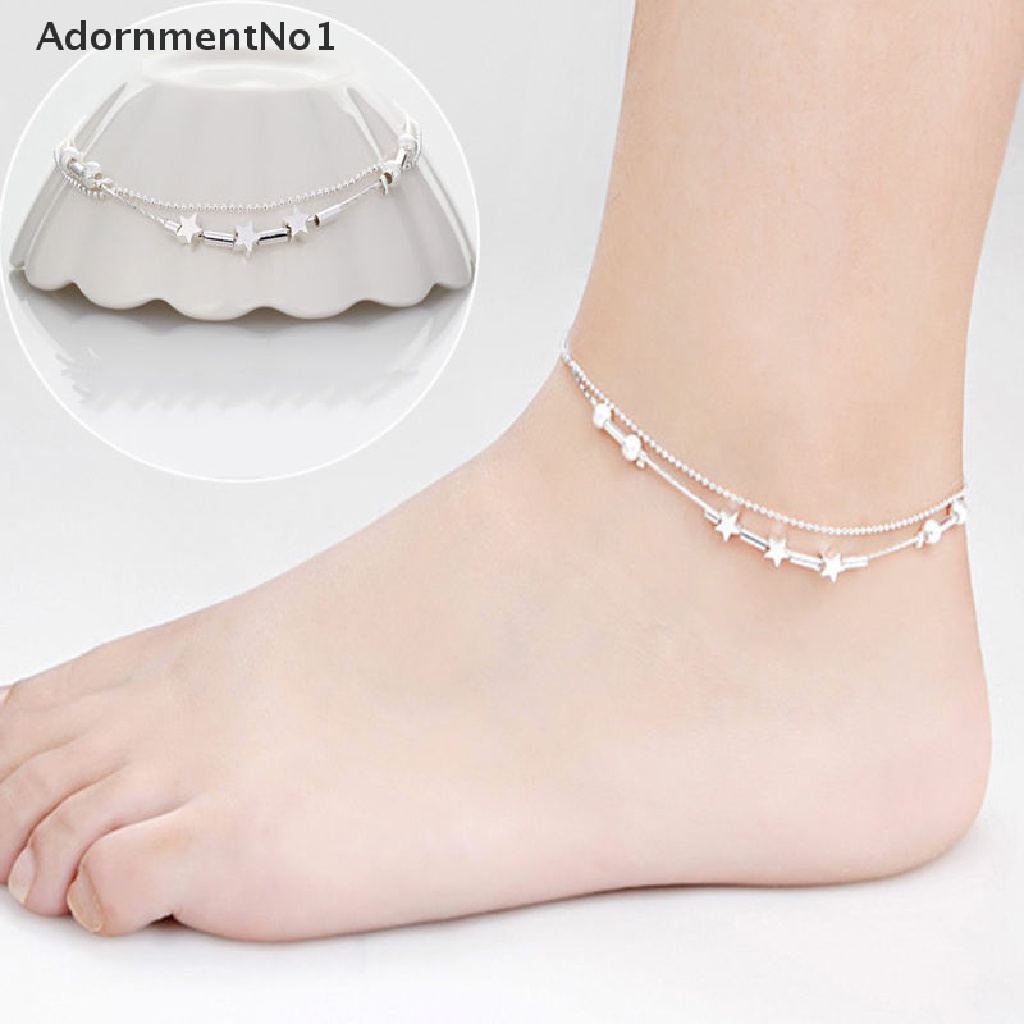 (AdornmentNo1) Gelang Kaki Rantai Lapis Silver 925 Untuk Wanita