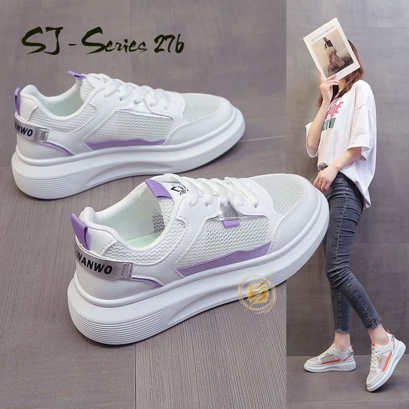 [MONA] Sepatu Sneakers Cewek Tali Trendy Casual Kuliah Hangout Kualitas Import Premium - 276