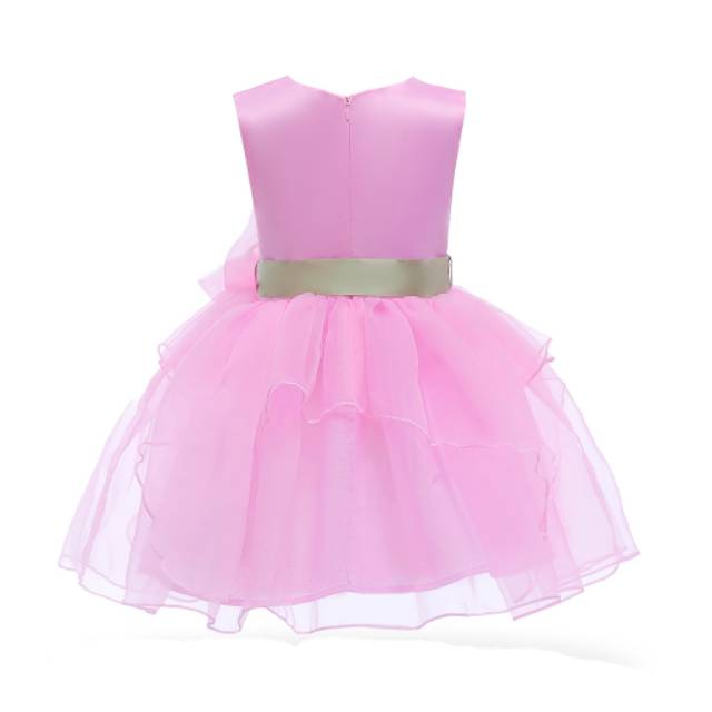 GA2597 FINELLA DRESS PESTA GAUN TUTU ANAK PEREMPUAN PINK PUTIH IMPORT MURAH BUNGA