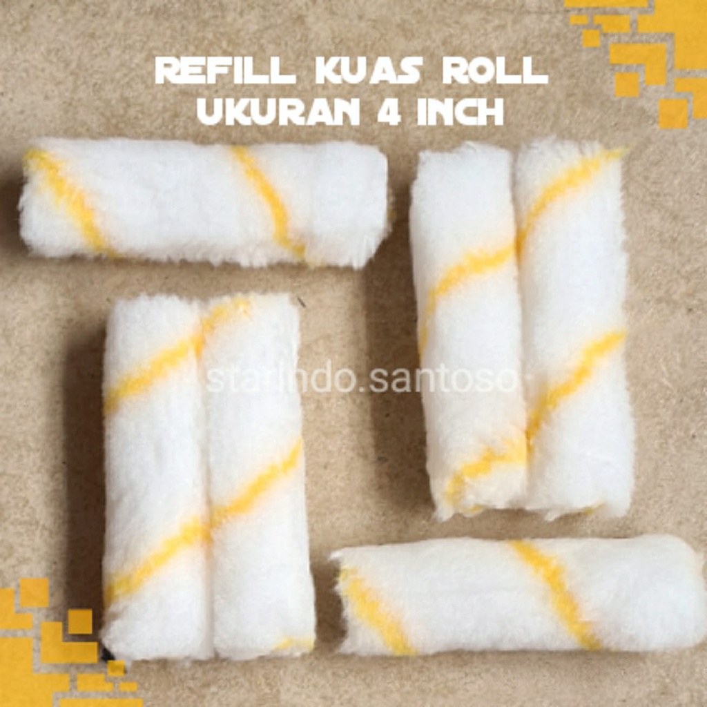 REFILL KUAS ROLL kapal 4inch bulu cat tembok dinding ukuran 4 inci