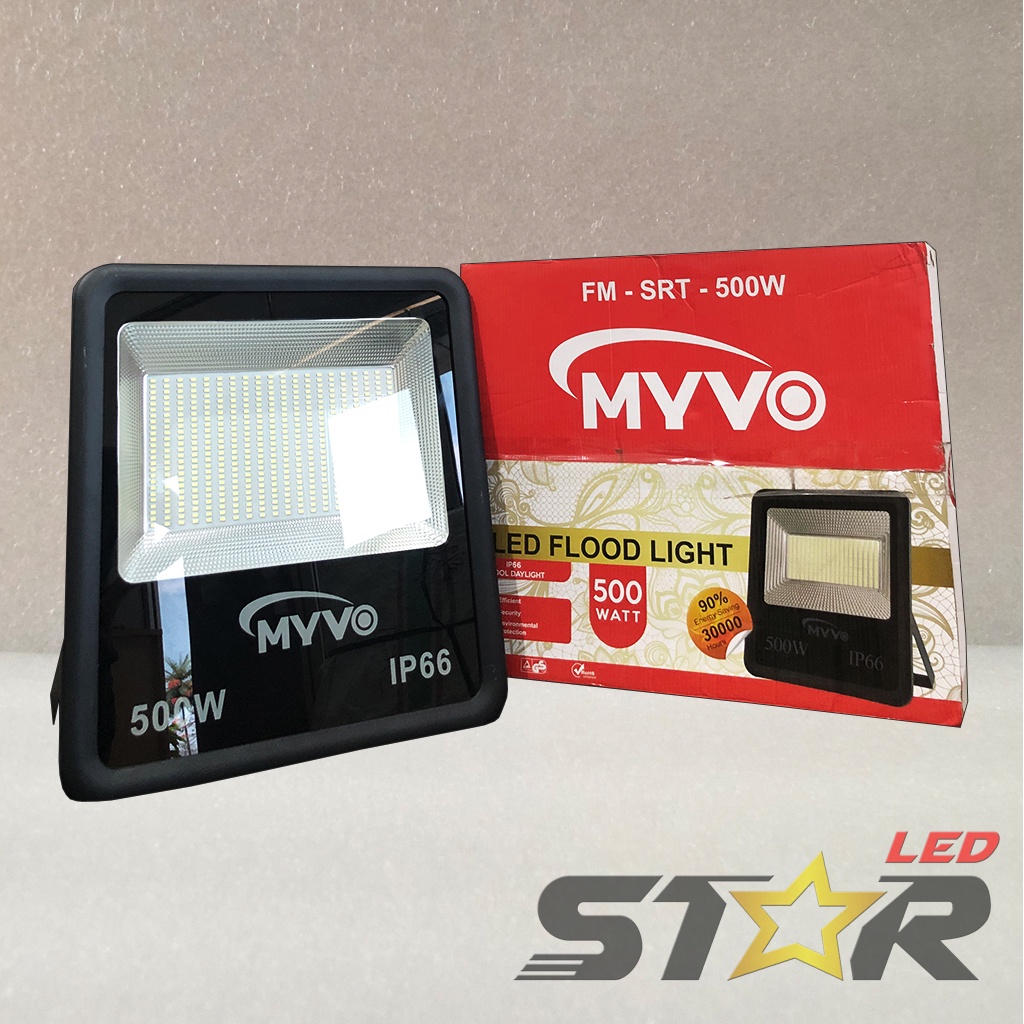 MYVO LED Floodlight 500W Lampu Kap Sorot Indoor Outdoor Flood Light IP66 Weather Proof 500 WATT Super Terang Star