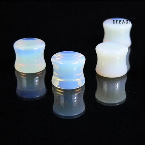 OW@ 1 Pc 5-18mm Opalite Double Flared Saddle Gauges Ear Plug Cool Stretcher Piercing