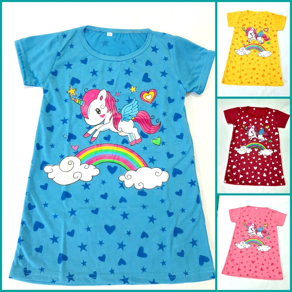 dress anak perempuan kaos 1th-5 th S M L XL cewek pakaian kuda grosir