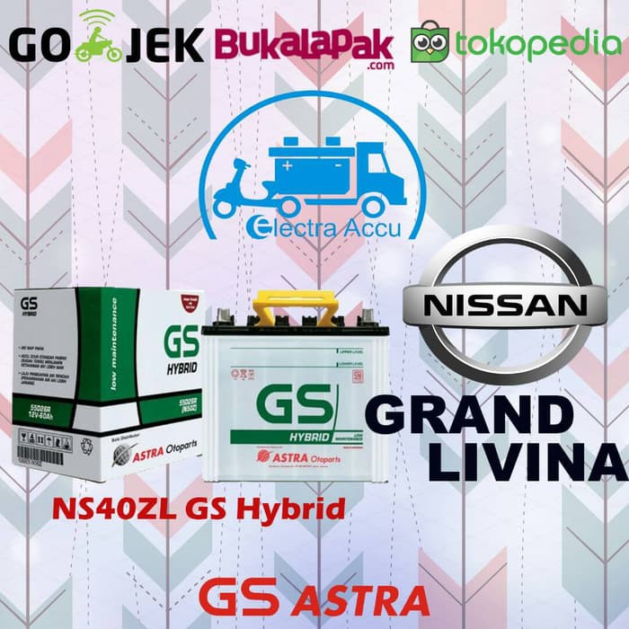 "Aki Mobil Nissan Grand Livina NS40ZL GS Astra Hybrid Aki Basah"