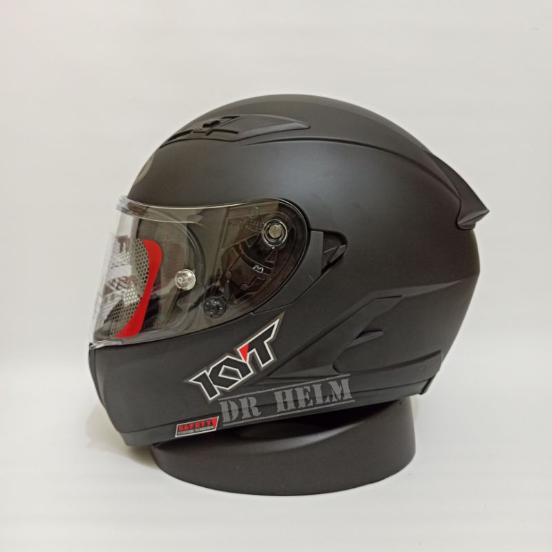 HELM KYT FALCON FR SOLID HITAM DOFF FLAT VISOR  DOUBLE VISOR Full Face