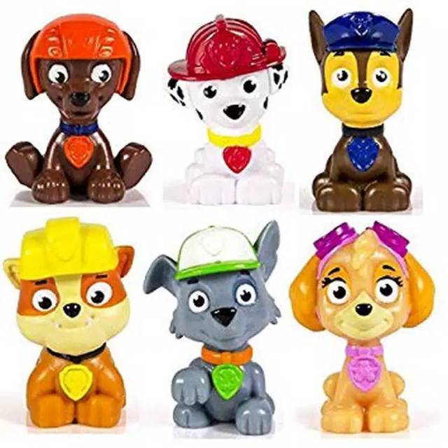 mini figure paw patrol nickelodeon mainan anak bayi figur rocky zuma rubble marshall toys