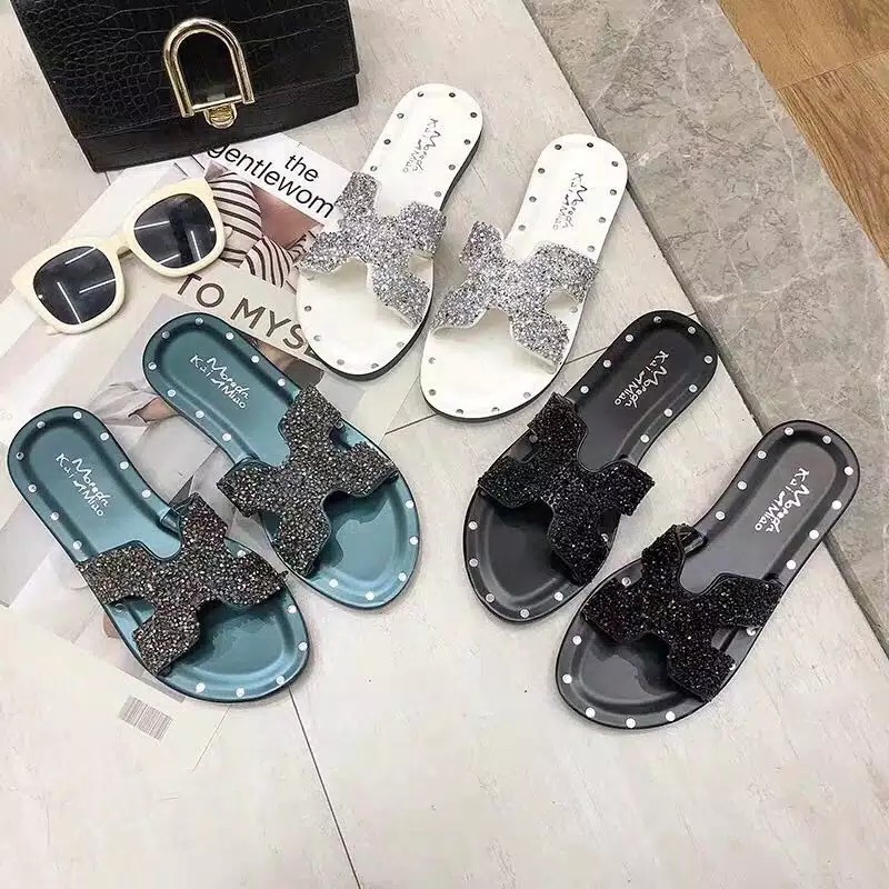 TOPGROSIR TG0431 SENDAL FLAT WANITA MOTIF MANIK MANIK