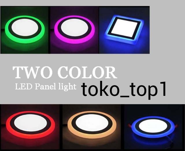 Panel Led 2 Warna 12w Putih + 4w pink Inbow /led   down light