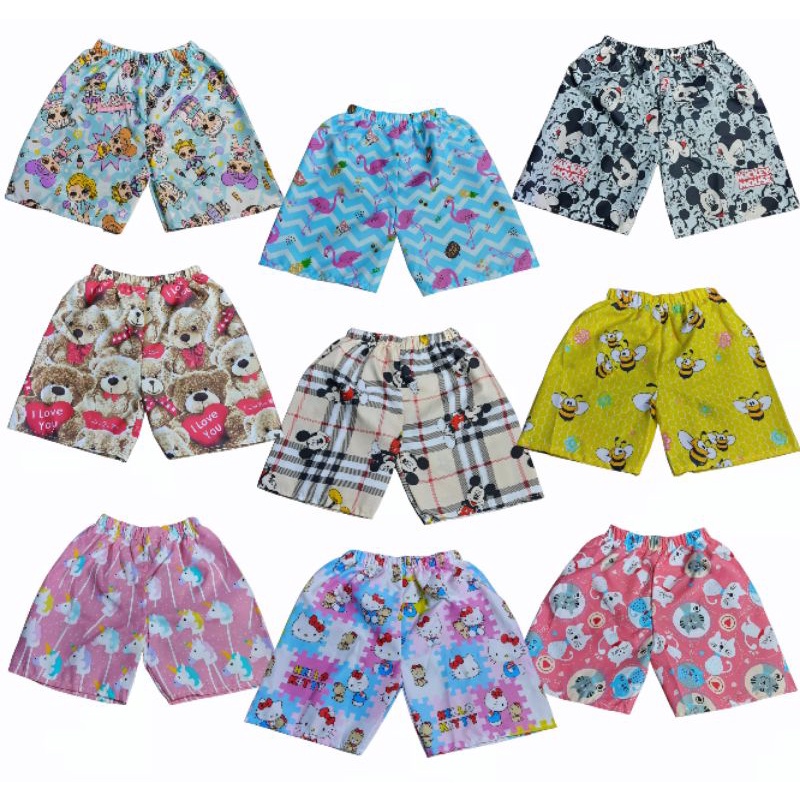 CELANA ANAK 1-8 TAHUN / BOXER HARIAN KARAKTER / KOLOR MOTIF SANTAI LAKI LAKI PEREMPUAN