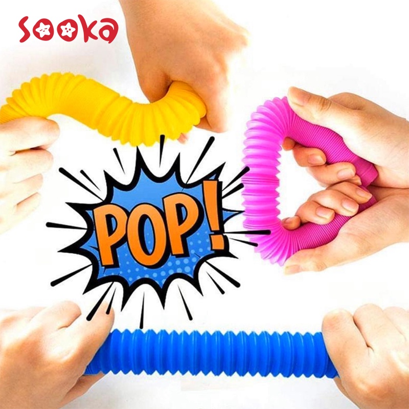 SOOKA Tabung Plastik -Warna Warni POP TABUNG Teleskopik Dapat Dilipat Tabung Mainan Anak SK-GAA1004