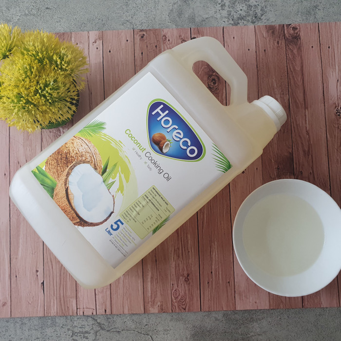 

Minyak goreng kelapa organik Horeco 5 liter khusus gojek grab