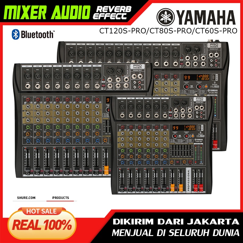 Mixer Audio Profesional  CT60S-PRO/CT80S-PRO/CT120S-PRO 6/8/12 saluran DSP99 bawaan equalizer 2-lapisan EQ 7-band yang dapat disesuaikan Bluetooth/USB/PC/MP3 Peralatan Audio Profesional