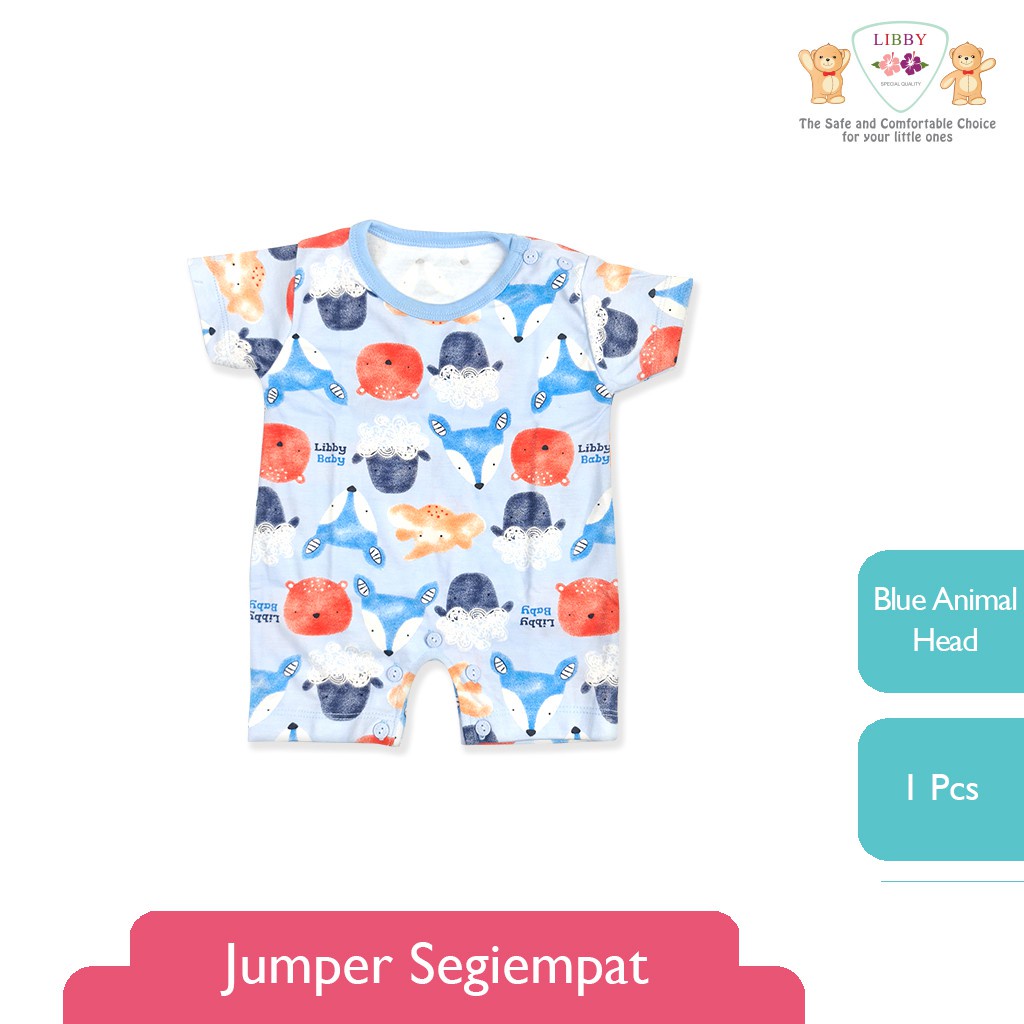 Libby Baju Kodok Segi Empat - Libby Jumper Bayi Segiempat (0-3m)