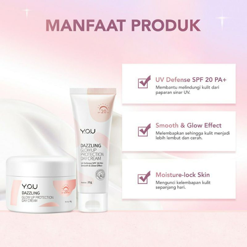 You Dazzling Glow Up Protection Day Cream SPF 20 PA+ / Krim Wajah Siang