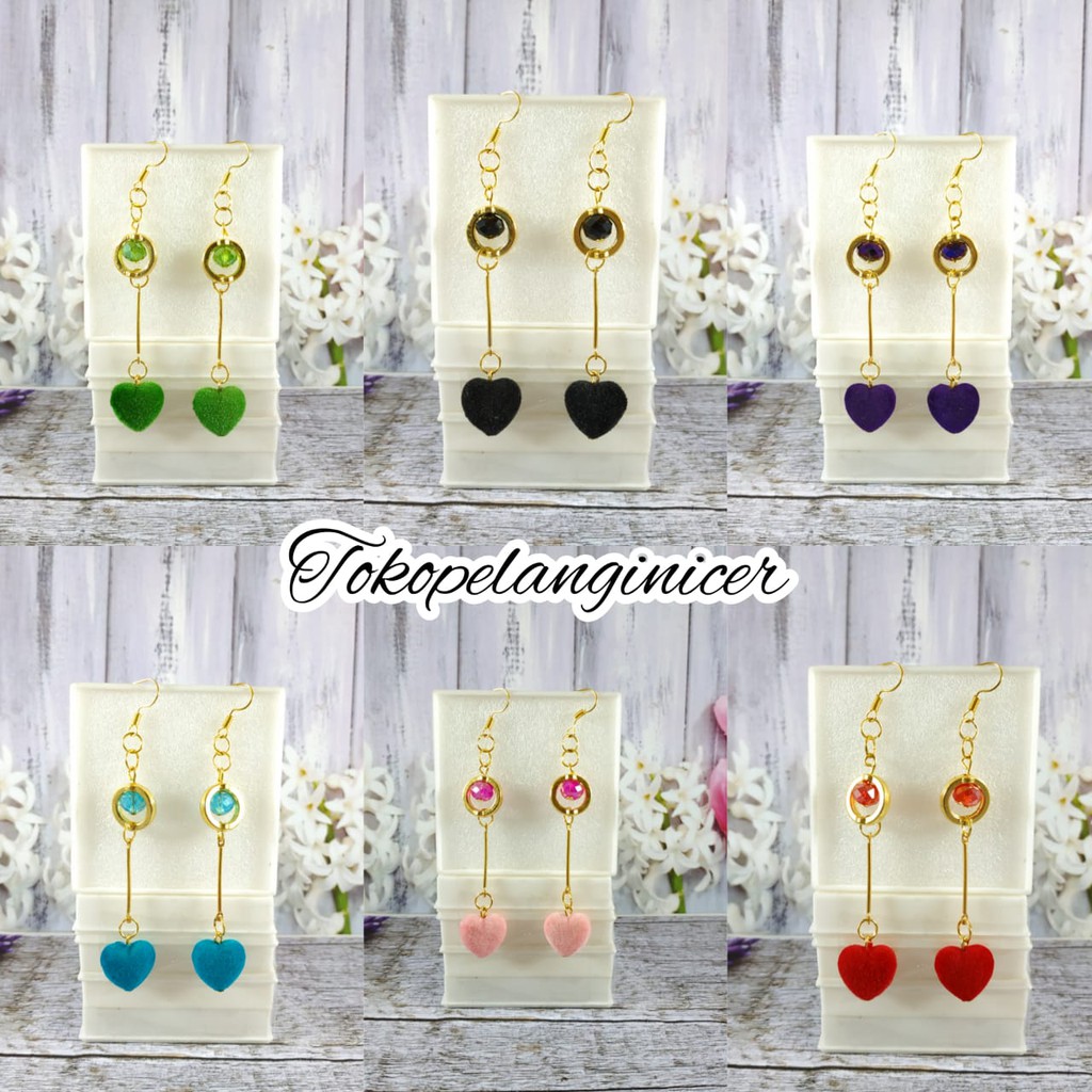 Anting fashion anting Wanita Model KIRLOV ( KristalLove) Unik  anting korea By Tokopelanginicer